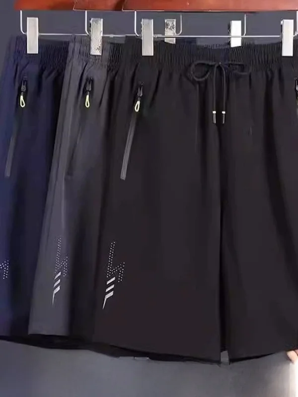 

Ice Silk Summer orts Мужские повседневные спортивные тонкие свободные брюки большого размера Qui Dry Five Beach ort Pants Прямые брюки со средней талией