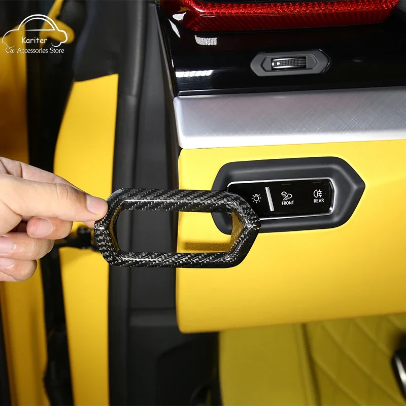 

For Lamborghini URUS 2018-2021 100% Carbon Fiber Car Styling Headlight Switch Decorative Frame Sticker Car Interior Accessories