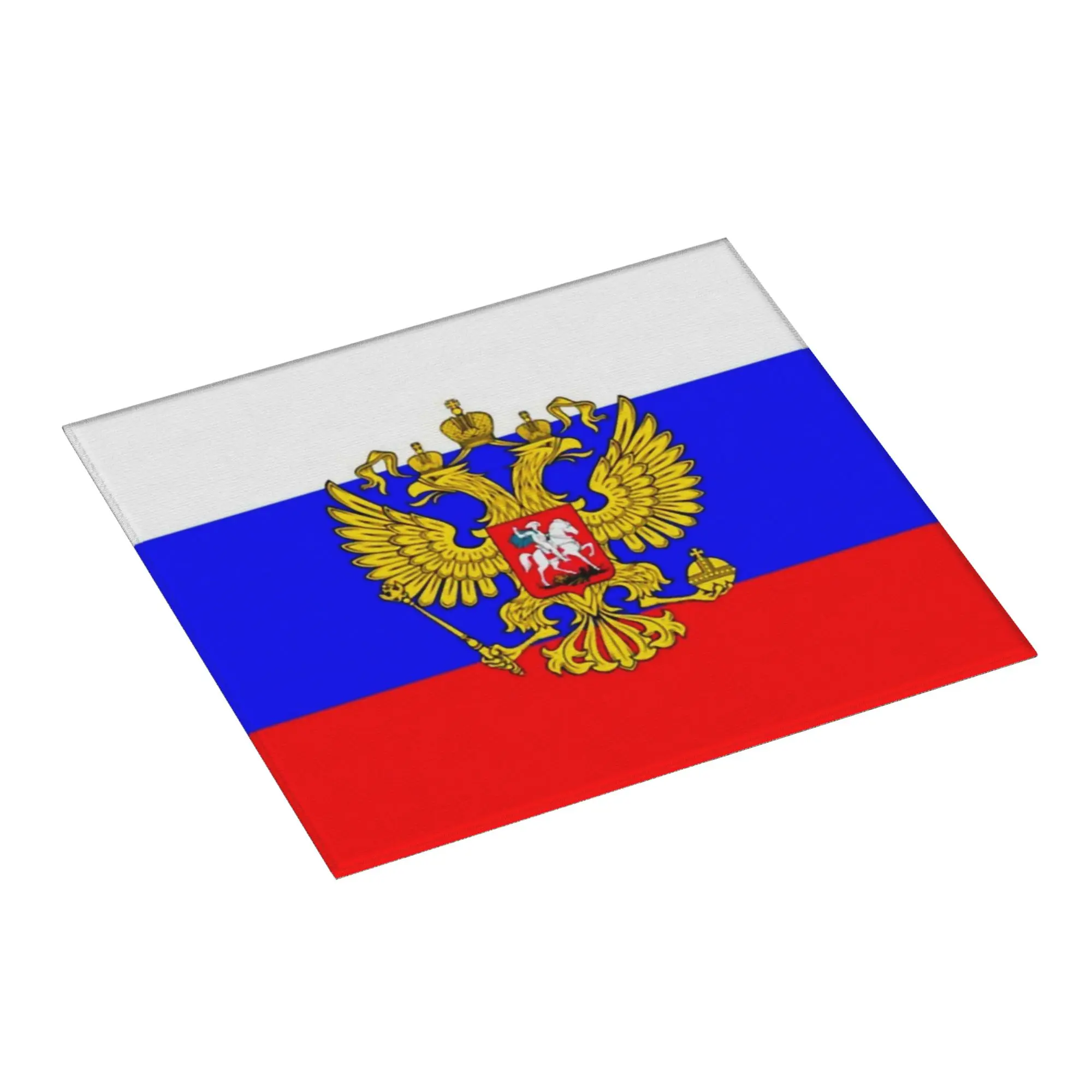 Russia Flag Ensign Coat Of Arms Eagle Non‑Slip Waterproof Absorbent Barware Tableware Oil Proof Reusable Drying Mat For Kitchen