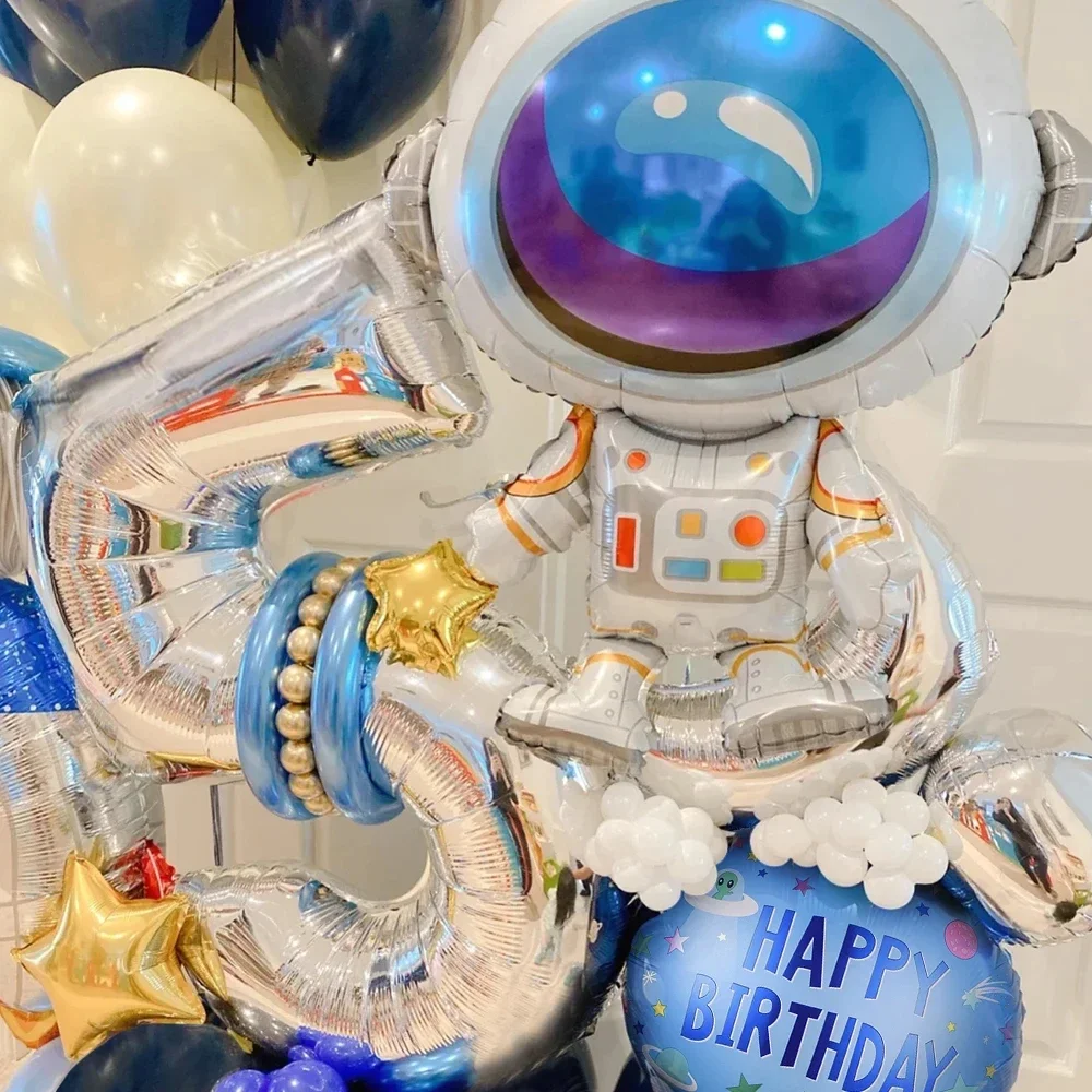 32pcs Space Party Decorations Balloon Set Universe Space Planets Party Supplies Rocket Astronaut Latex Balloons for Boys Kids