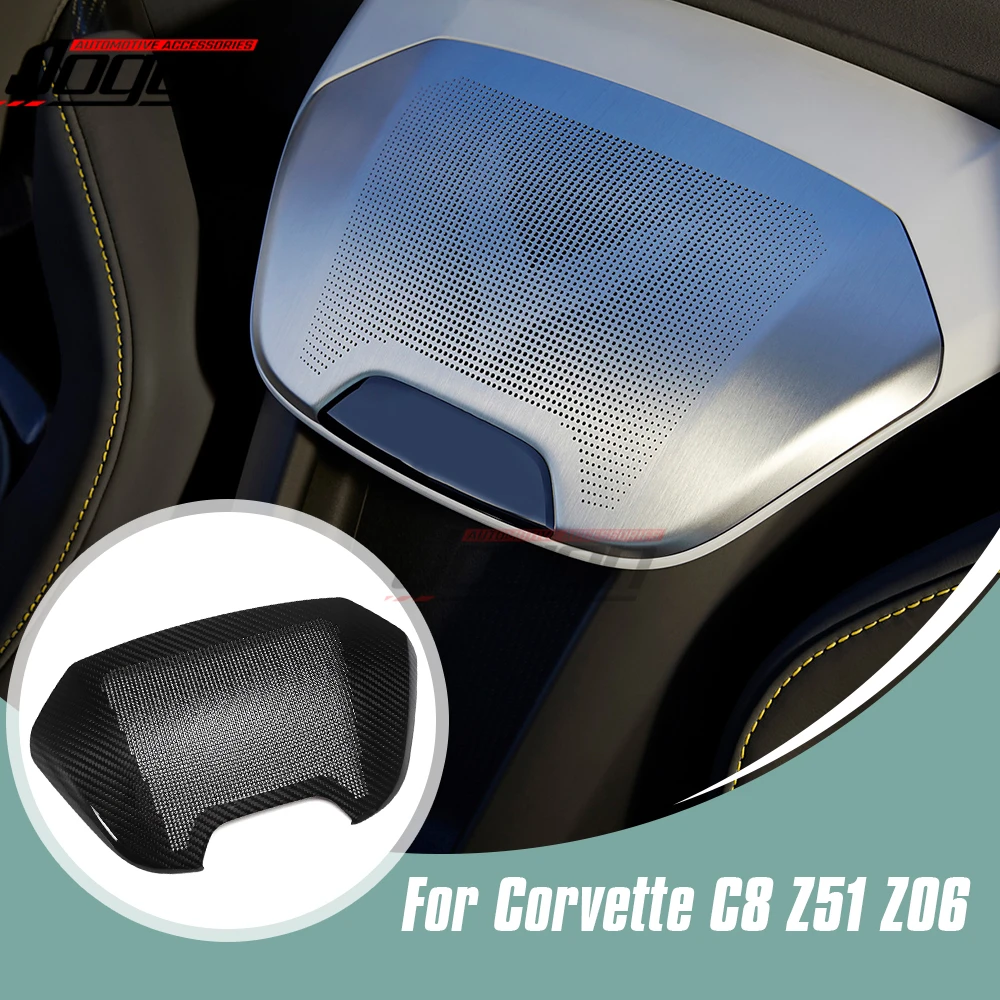 Carbon Fiber Car Interior Rear Seat Waterfall Speaker Cover Trim Accessories For C8 Corvette Stingray Z06 Coupe 2020-2024