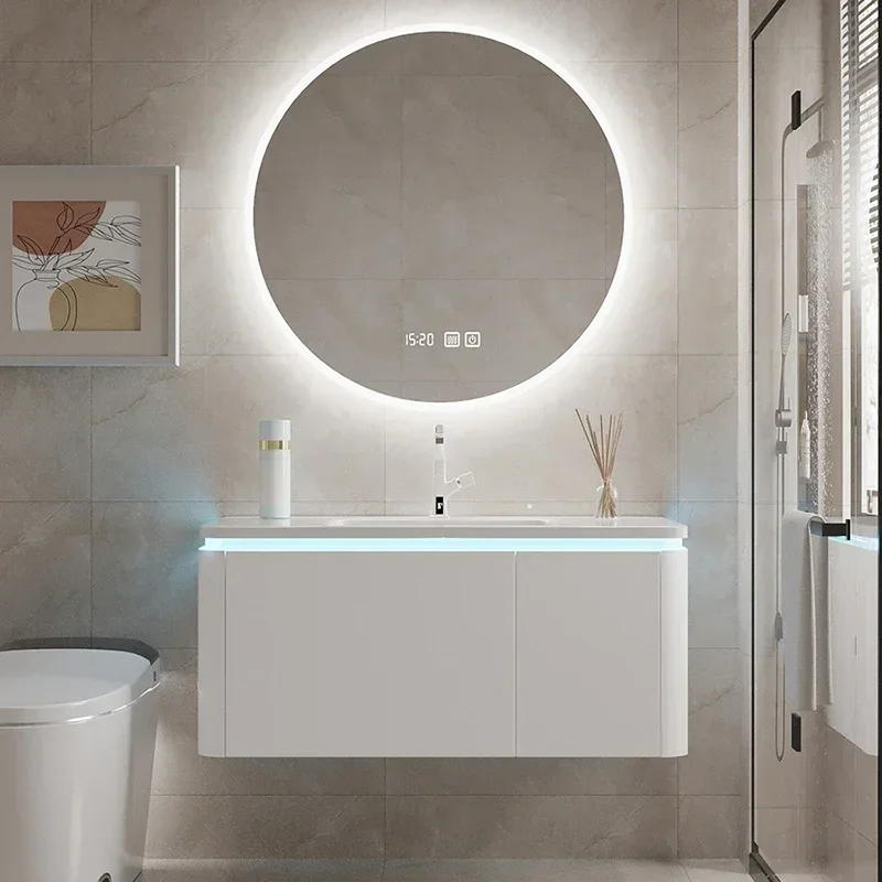 

Nordic Wooden Bathroom Vanities Shelves With Sink Vanity Storage Bathroom Vanities Cream Style Bathroom Fixture Gabinetti LLBC