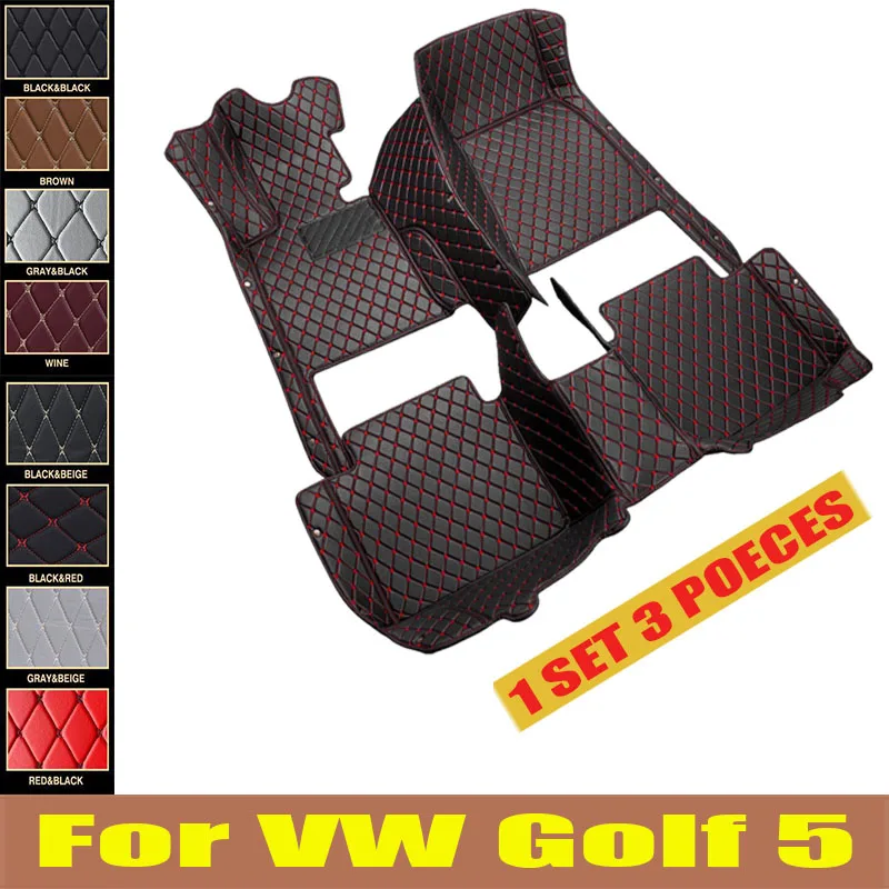 

Car Floor Mats For VW VW Golf 5 MK5 A5 2003~2007 Leather Mat Auto Interior Parts Luxury Rug Carpet Pad Car trunk mat