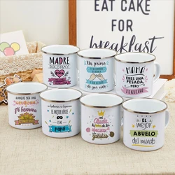 Enamel Mugs Family Gift Coffee Mug Party Wine Juice Cups Dessert Hot Cocoa Chocolate Cup Drinkware Mugs Friend Present Cup