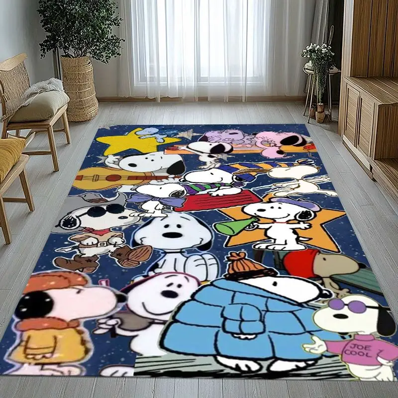 Funny S-Snoopys Dog Cartoon Area Rug,Soft Non-Slip Carpet Mat for Living Room Bedroom Playroom,Sofa Floor Rug,Home Decor Gift