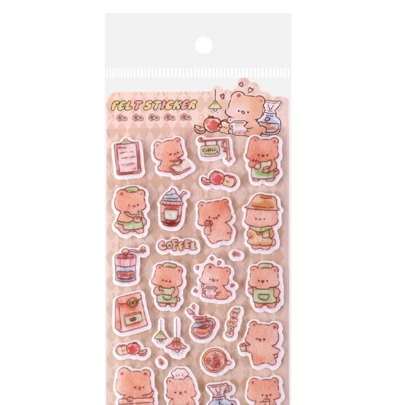

Cartoon Decorative Sticker Adhesive Felt Paper Sticker For Journal Planner Scrapbooking Phone Decoration Gift Wrapping