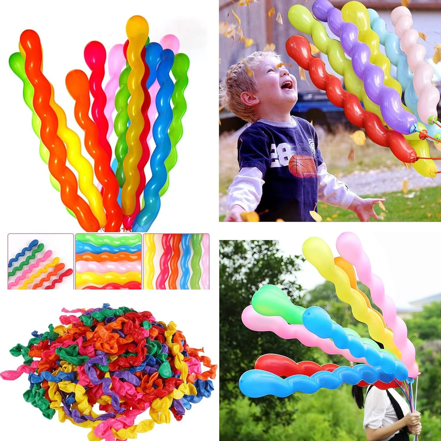 10/50 Latex-Spiralballons, einzigartig gefärbte, gedrehte Ballons, Dekorationen für Geburtstage, Hochzeiten, Feiertage und Partys – Detail 10