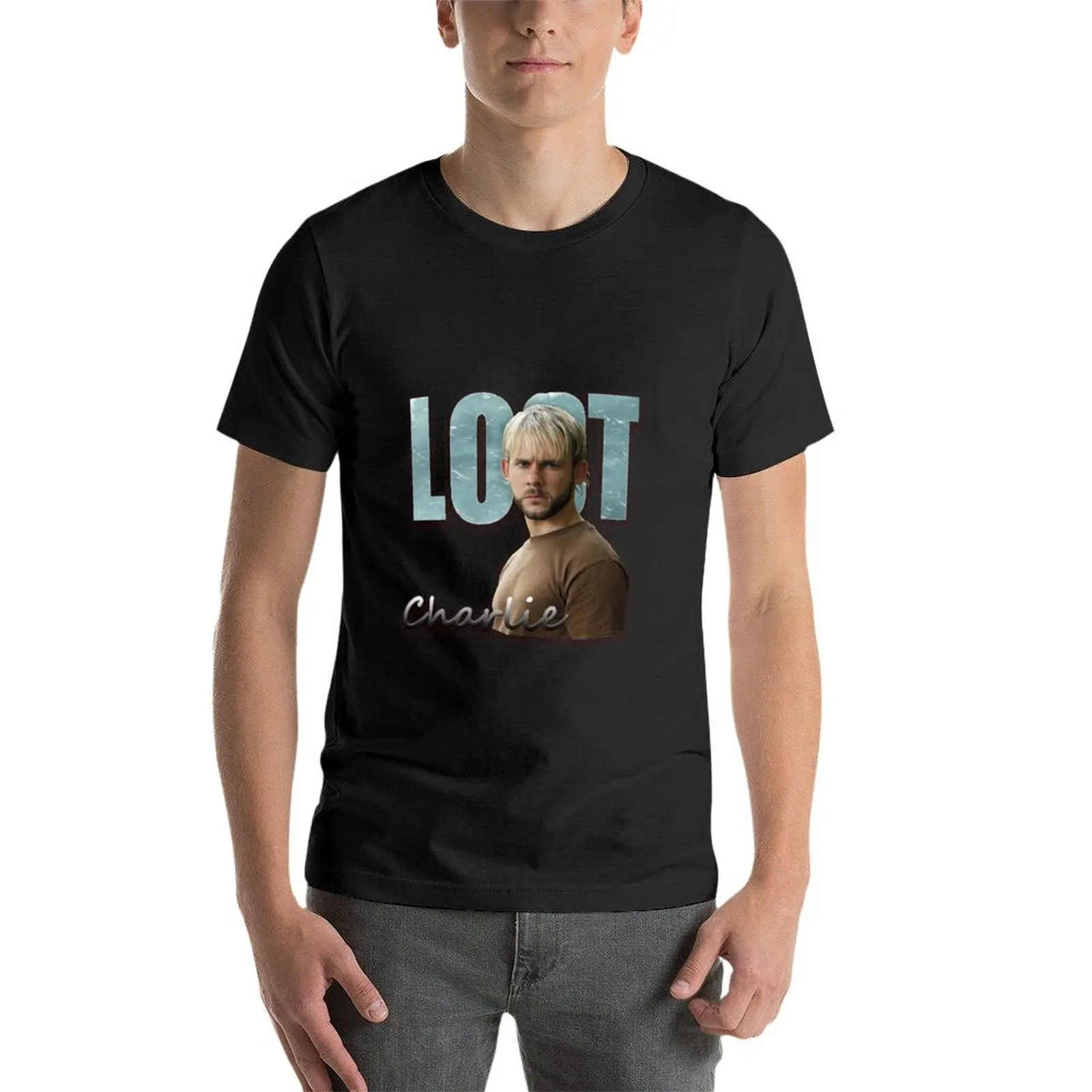 Lost - tv series movie main character - Charlie T-Shirt vintage clothes summer top blanks men t shirt