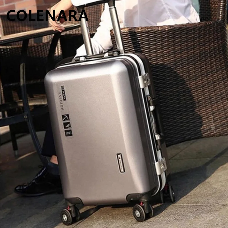 

Ручная кладь COLENARA, дорожная сумка 20 дюймов, 22 дюйма, 24 дюйма, 26 дюймов, 28 дюймов, чемодан на колесиках большой вместимости, ABS + ПК, посадочный бокс, мужской деловой чемодан