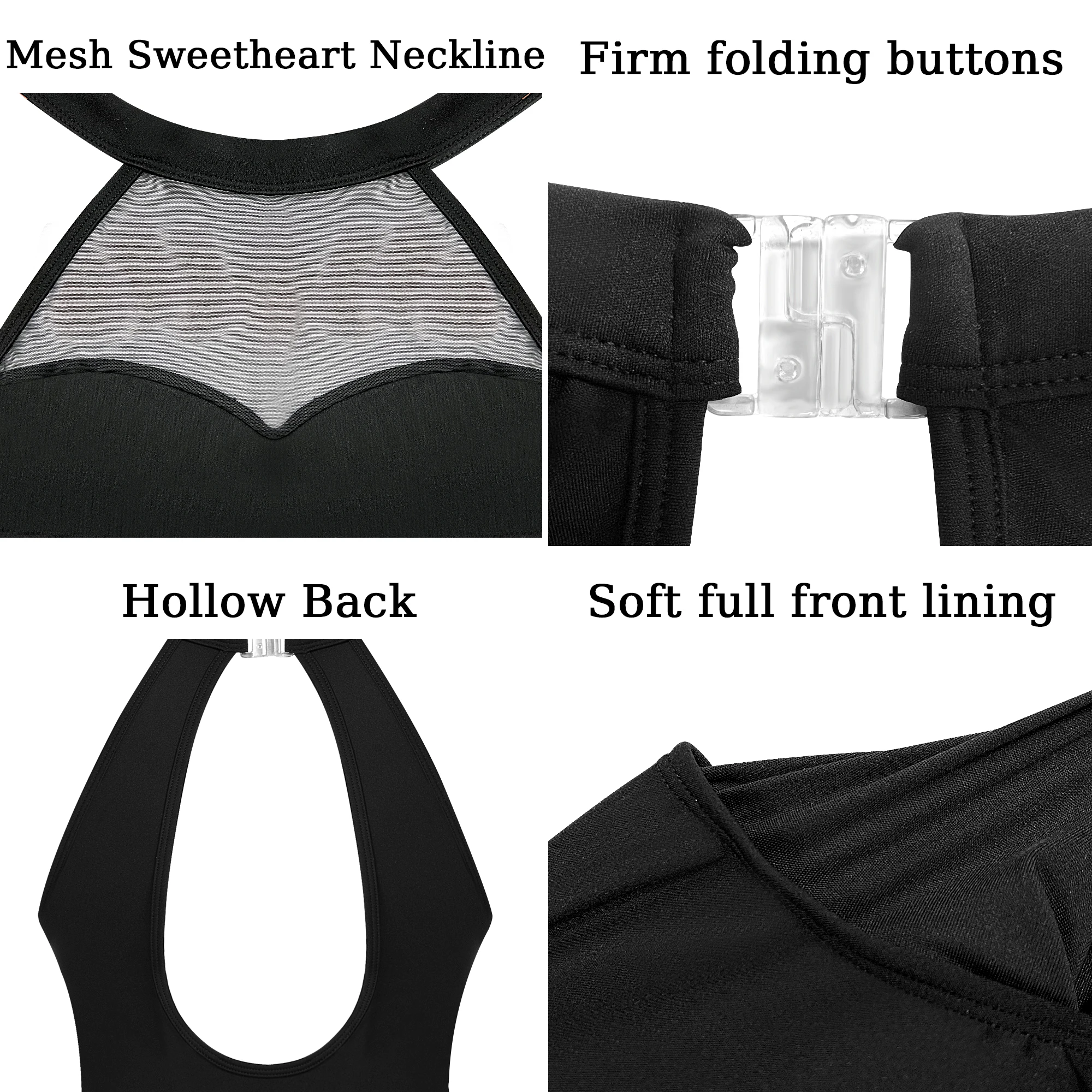女性用レオタード バレエ ホルターネック ダンストップ キーホールバック ダンスウェア 胸裏地を胸クッションデザインに挿入