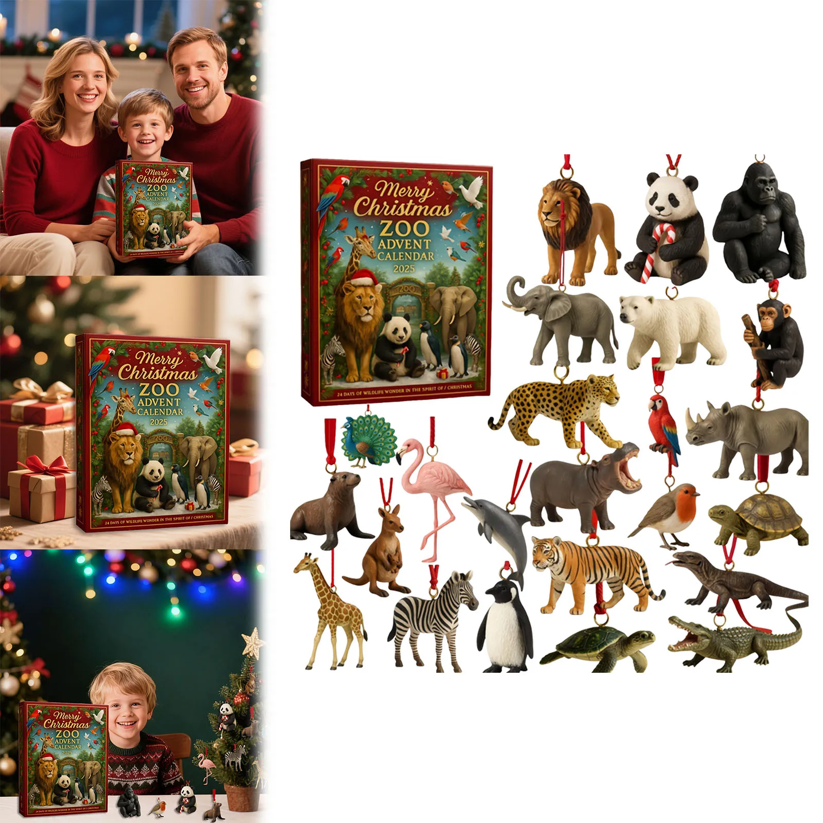 Calendrier de compte à rebours de noël, maquillage 2025, calendrier de l'avent pour tours de la nature, parfait pour toutes sortes de fêtes, horloge de jeu de compte à rebours