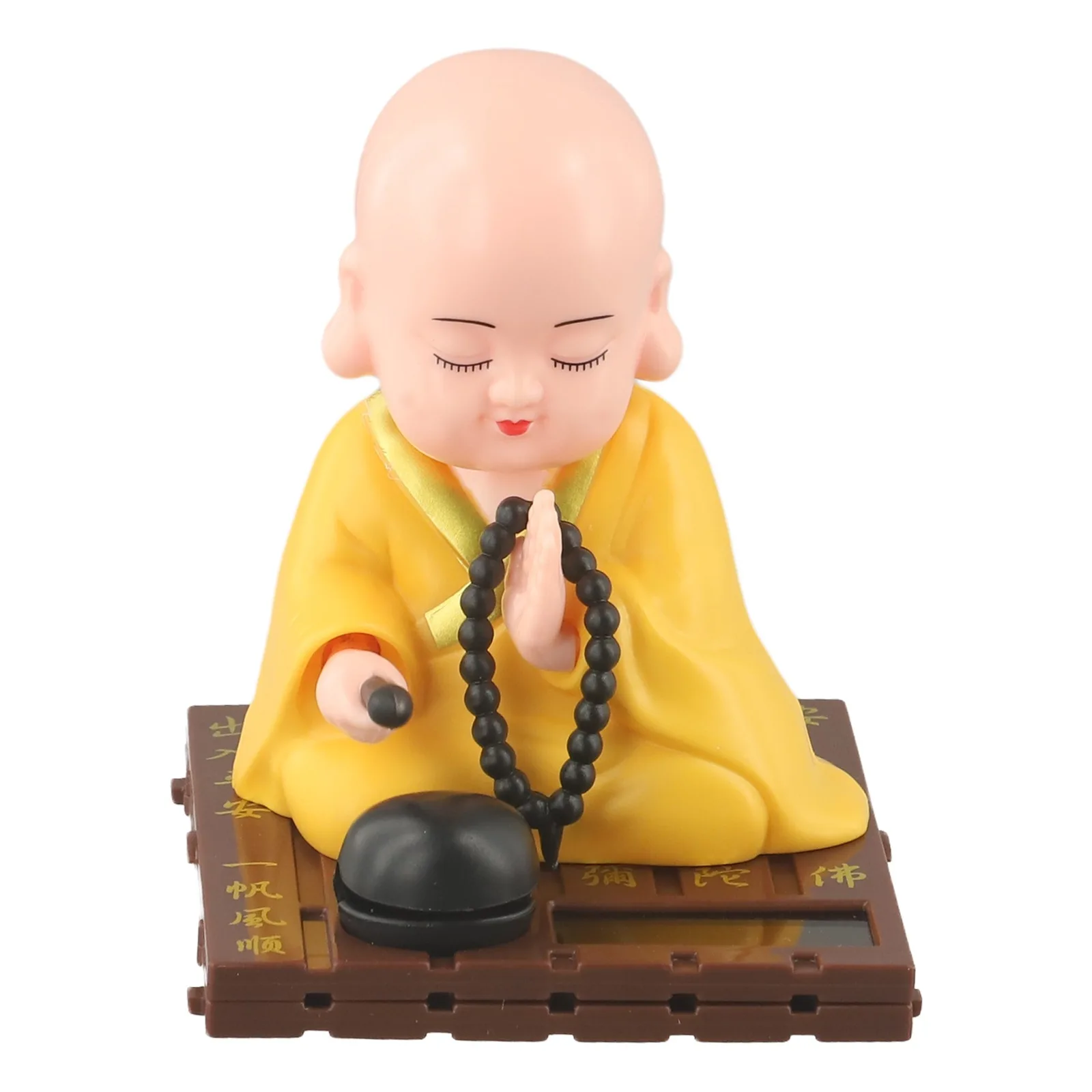 Little Monk Ornament Mini Solar Powered Shaking Head Monk Figurki Ozdoba samochodowa Dekoracja deski rozdzielczej Wystrój domu i biura