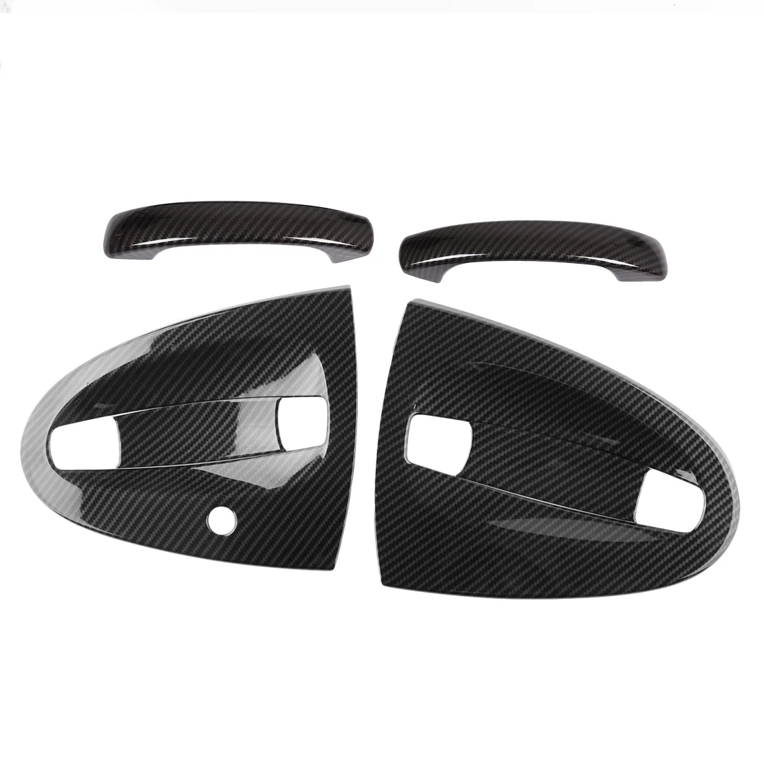 1 Set Carbon Fiber Style ABS Car Exterior Door Handle Cover Trim New Fit for Smart Fortwo 451 2009 2010 2011 2012 2013 2014 2015