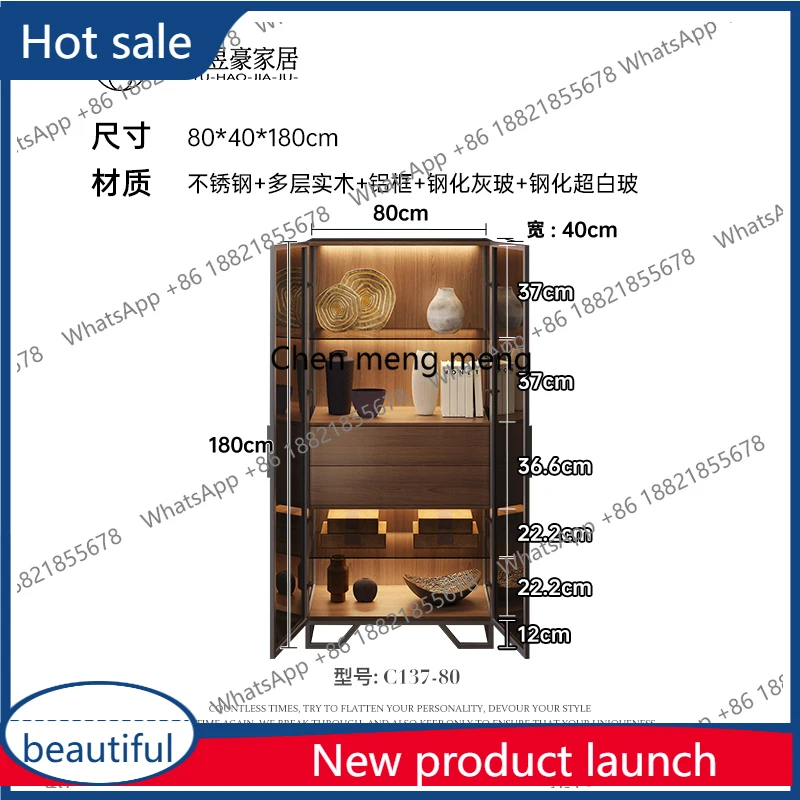 

A13 Italian light luxury cabinet wine cabinet living room against the wall high-end dining side cabinet 2025 new minimalist glas
