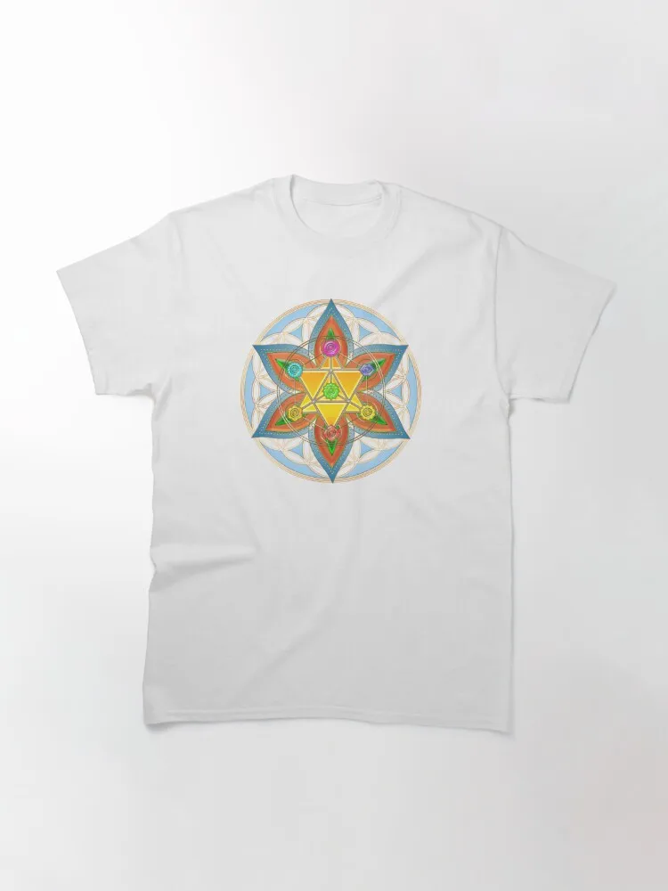 

Merkaba, Flower Of Life, Metatrons Cube, Sacred Geometry Classic T-Shirt Oversized T-shirts For Women/Men Clothing