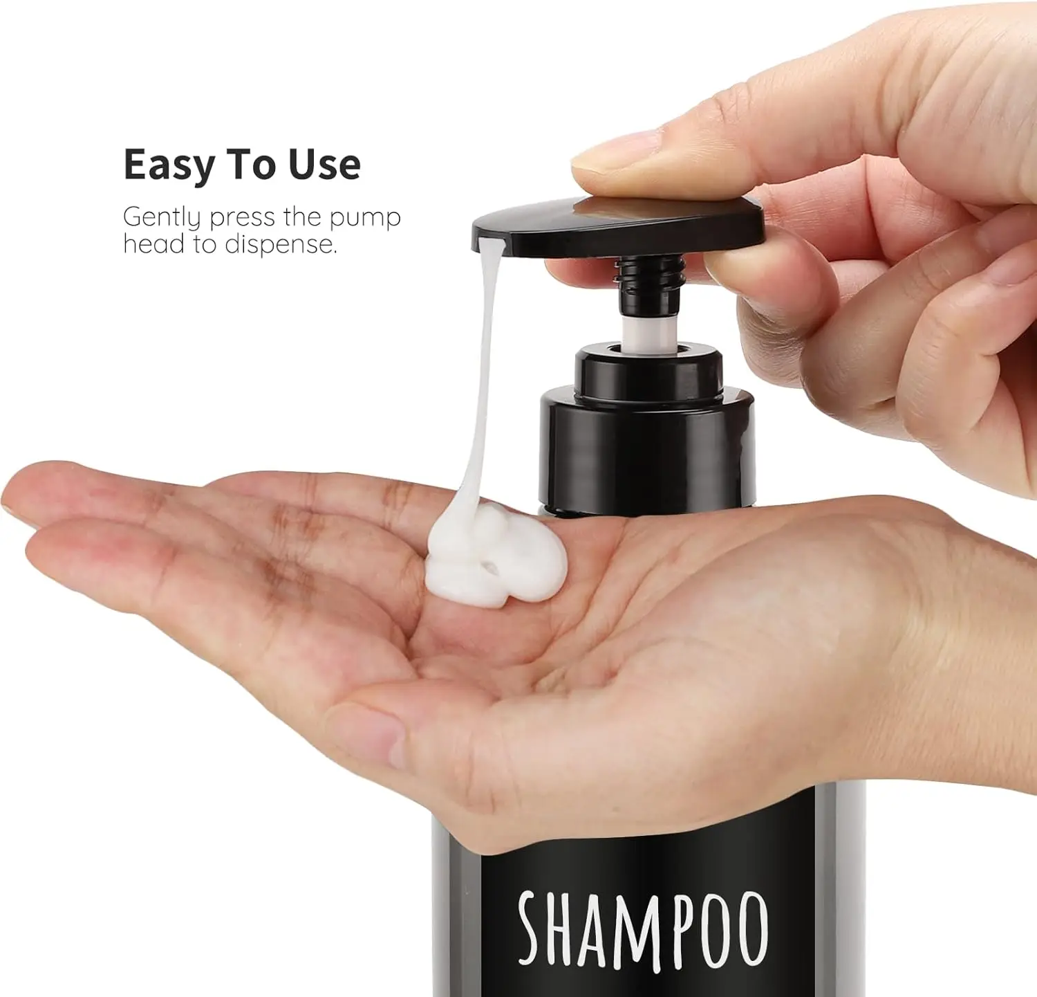 2Pcs Portable 300/500ml Empty Plastic  Shampoo Bottles Refillable Bath Supply Pump Containers For  Lotion Shower Gel Conditioner
