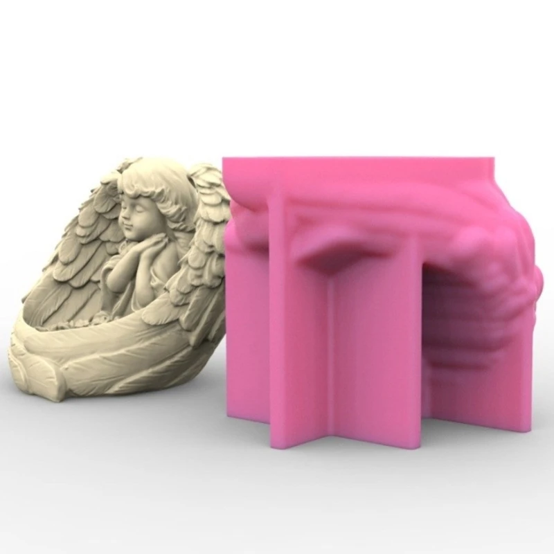 Candlestick Silicone Molds Stand Mould Angel Girl Shaped Home Decorations Moulds DIY Hand-Making Accessories Dropship