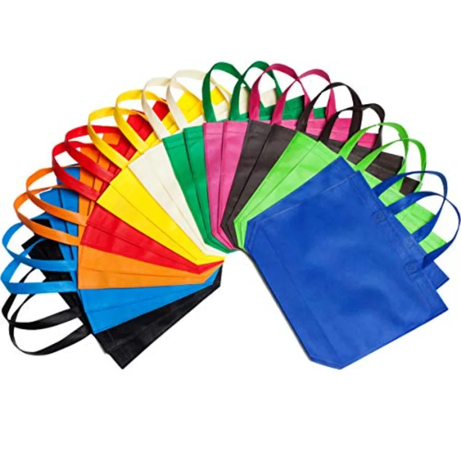 

Reusable Gift Bag With Handles 22 Pcs Large Tote Bags Bulk 11 Colors for Shopping Groceries Birthday Party Favor Snacks DIY Pai