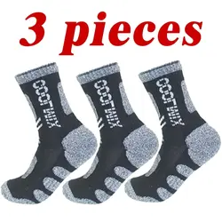 3 Pairs Men's Warm Thickened Socks Comfy Casual Thermal Men Sports Sock Keep Warm Cycling Running Hiking Skiing Crew Socks