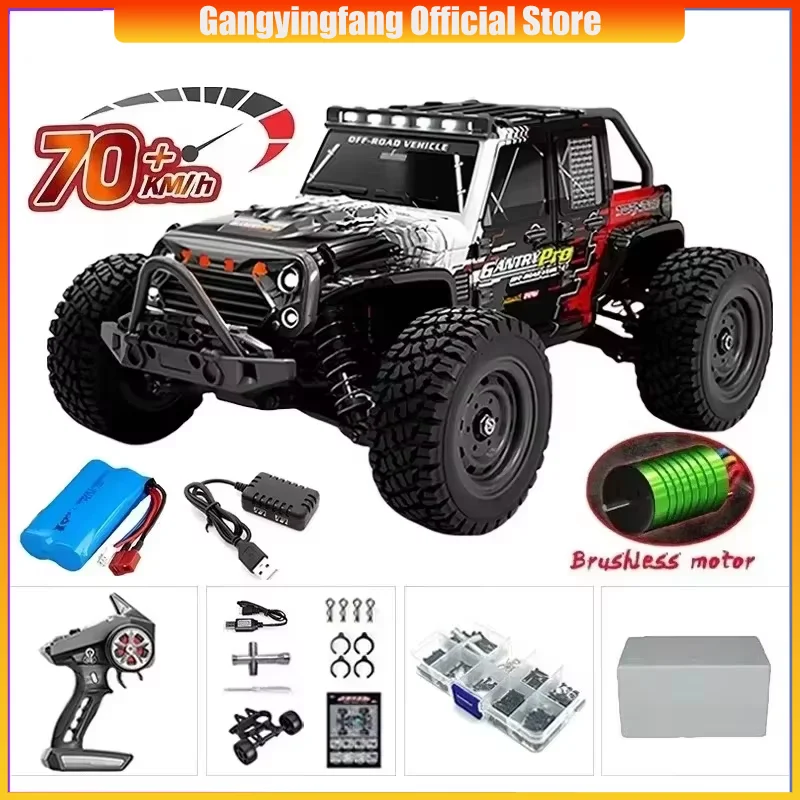 16103 PRO 1:16 4WD Remote Control Off-road Vehicle, High Speed Mountain Bike with LED Lights, 70km/h Brushless Engine, 2.4G