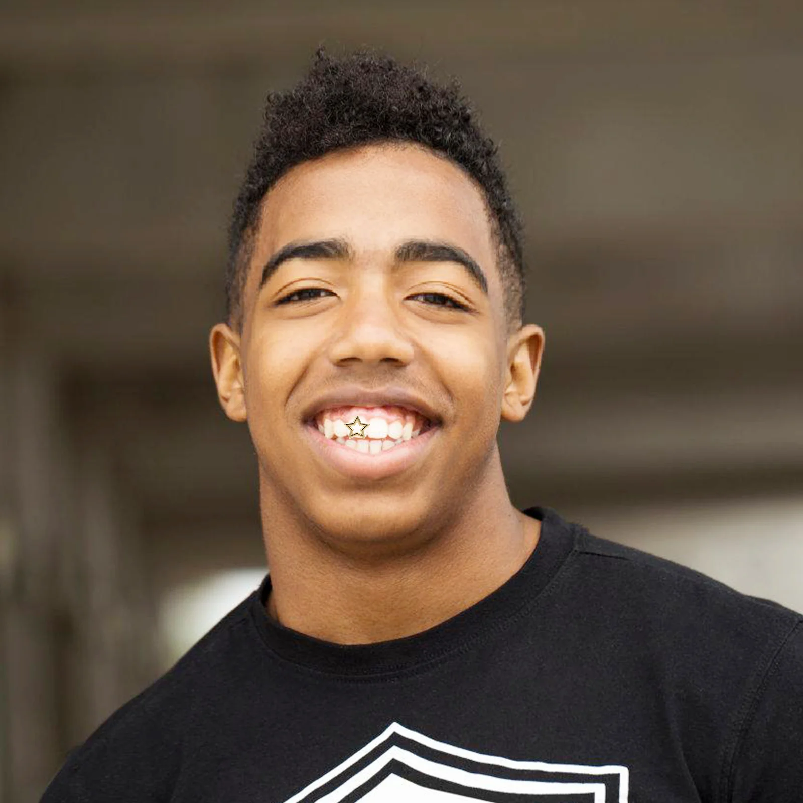 2 قطعة شوايات الأسنان نجمة العصرية مجوهرات الأسنان المعدنية لهيب هوب الحياة الليلية حفلة الشرير قبعة شواء واحدة زي الإكسسوار #4