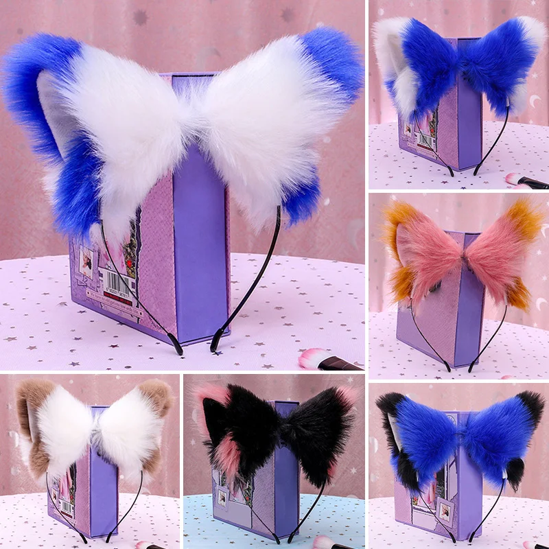 Cute Plush Cat Ear Hair Hoops Lolita Hairband For Cosplay Little Cat Girls Platform Performance Headbands Party Hair Accessories