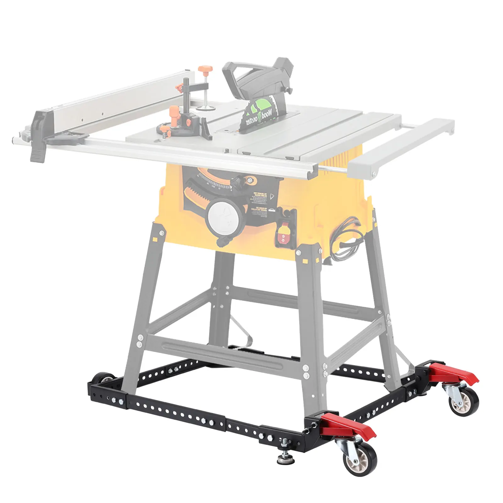 Adjustable Universal Mobile Base 650lbs Load-Bearing Capacity, Heavy-Duty with Locking Levers, Swivel Wheels