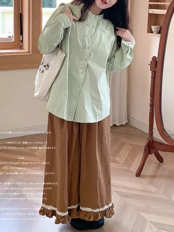 Künstlerische Sle Plissee Baumwolle Breite Bein Hosen frauen Lose plus Größe Hohe Taille Neun Punkte Rock Hosen Sommer Neue Ankunft