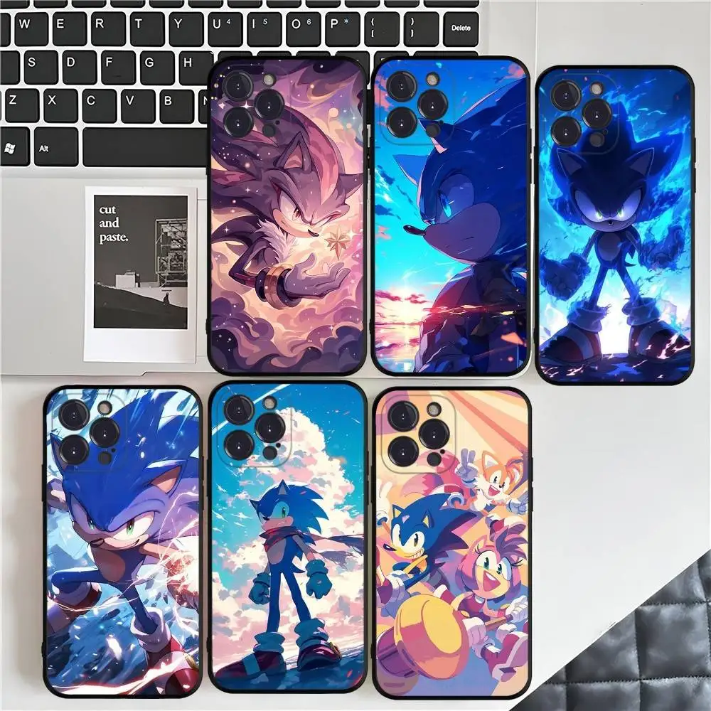 الكلاسيكية الكرتون S-سونيك فيلم جراب هاتف آيفون 16 15 14 11 12 13 Mini Pro XS ماكس غطاء 6 7 8 Plus X Funda Shell