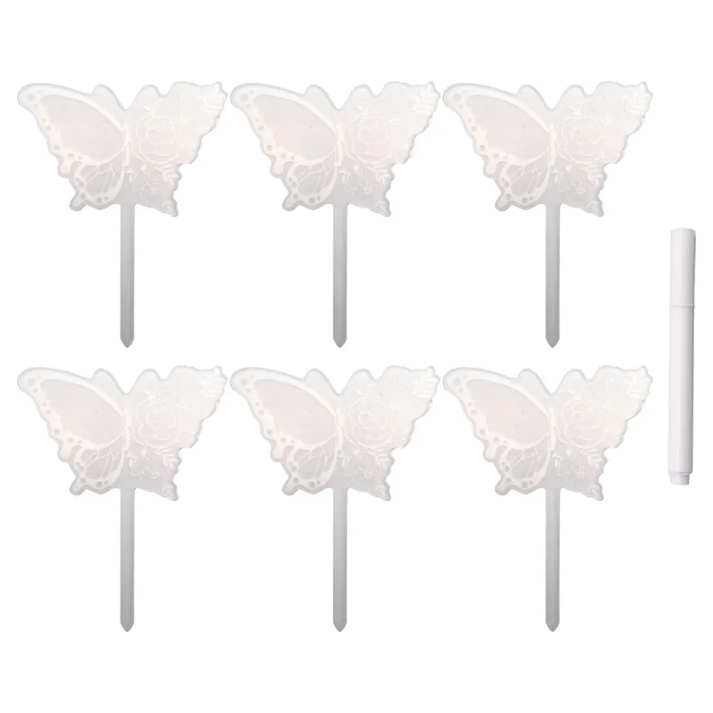 

6 Pcs Gardening Labels Planter Signs Tags Plants Marking Stake Planting Landmark Flower Reusable Marker Markers