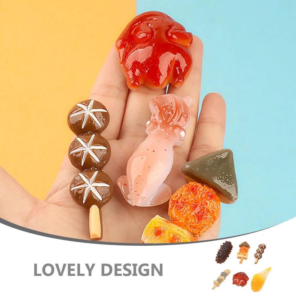 

6 Pcs Simulated Food Mini Snack Decor Resin Craft House Snack Model DIY Decoration Montessori Educational Toy
