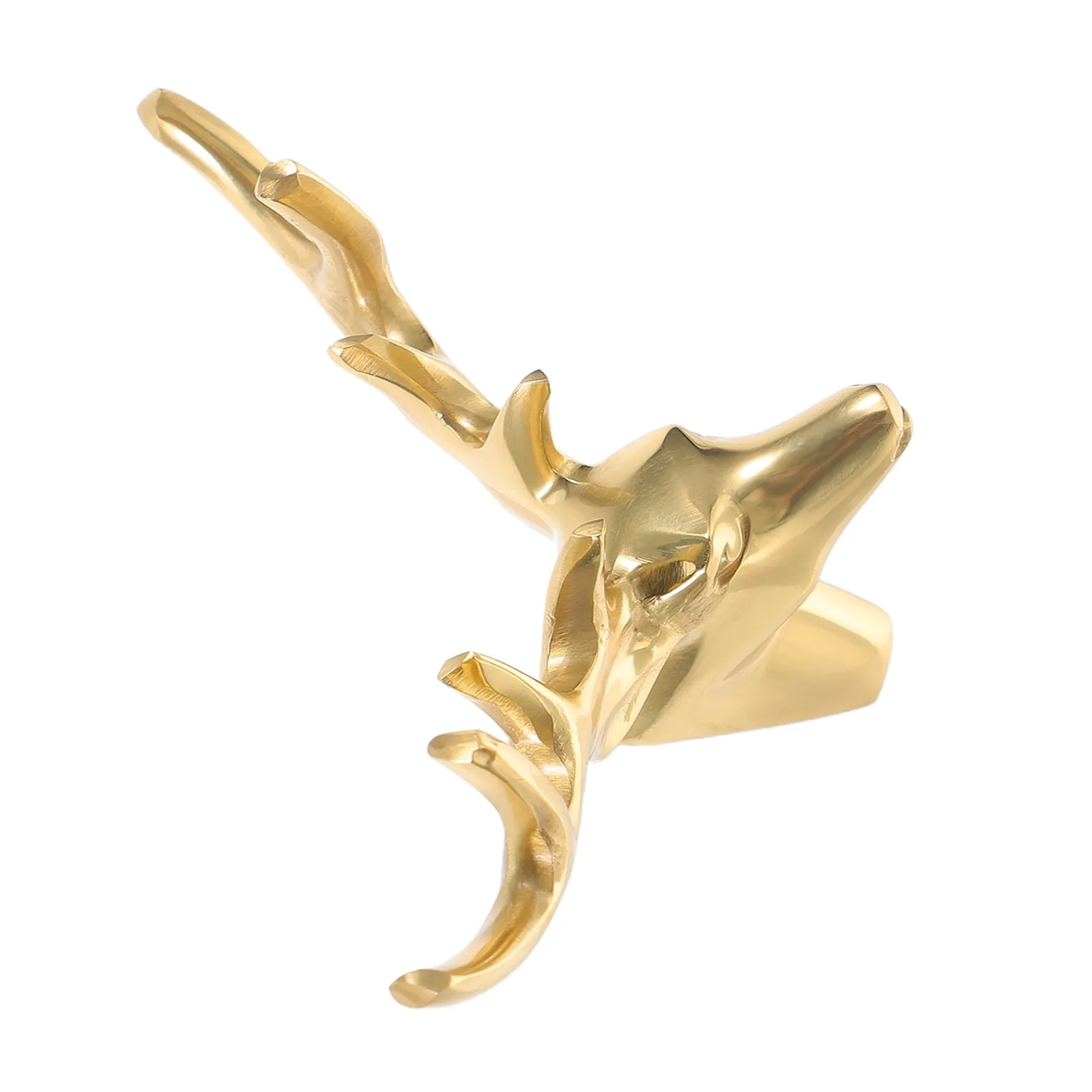 

Элегантная латунная ручка-кнопка в форме головы оленя, кованая, для кухонных шкафов и ящиков для хранения, декоративная, винтажная, медная фурнитура