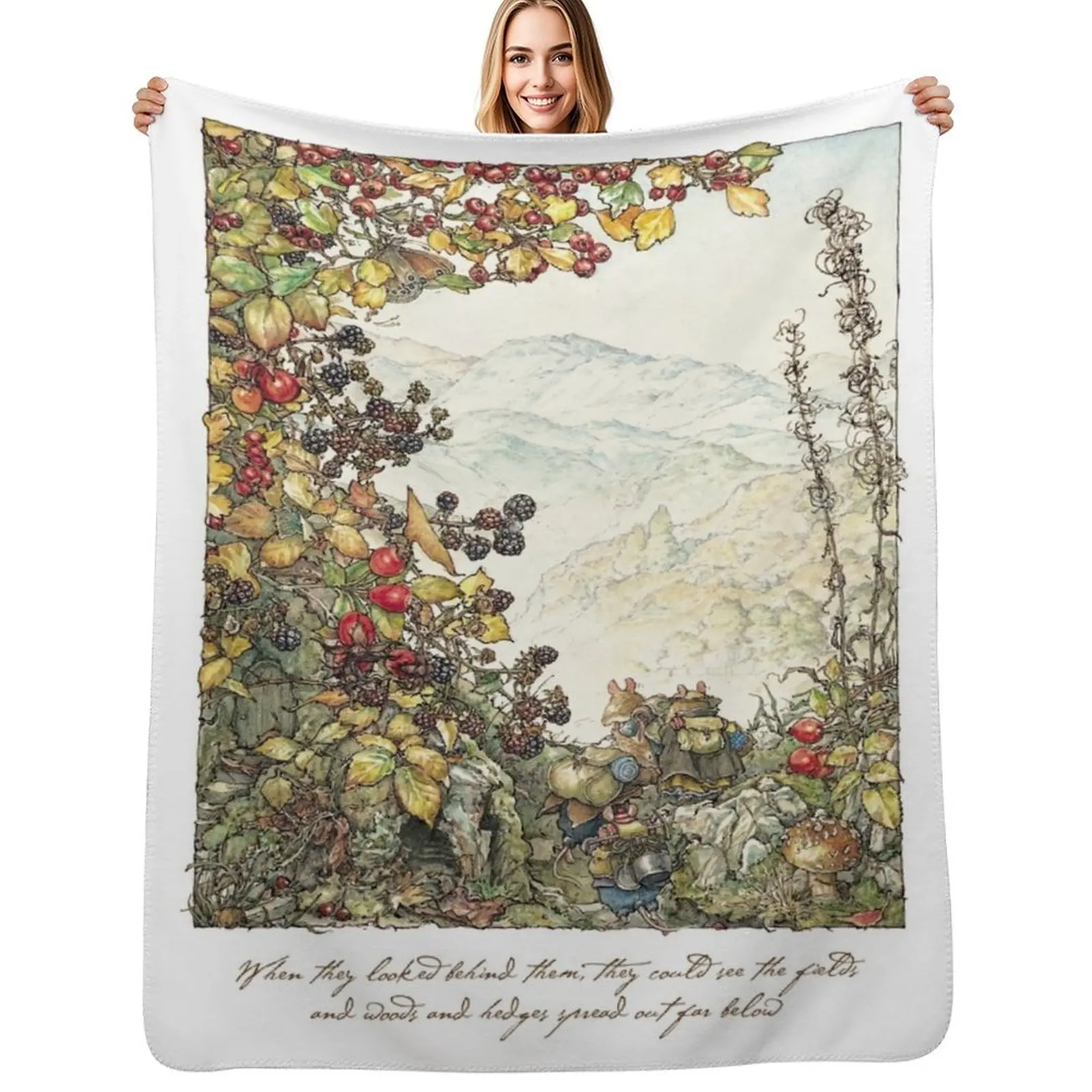 Walk to the High Hills Throw Blanket Blankets For Sofas Multi-Purpose Luxury Designer Winter beds Plush Moving Blankets