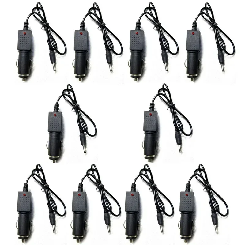 Lots 10pcs 4.2V 3.5mm DC 12V-24V Car Charger Adapter Portable Charger For Rechargeable 18650 Battery LED Torch Flashlight