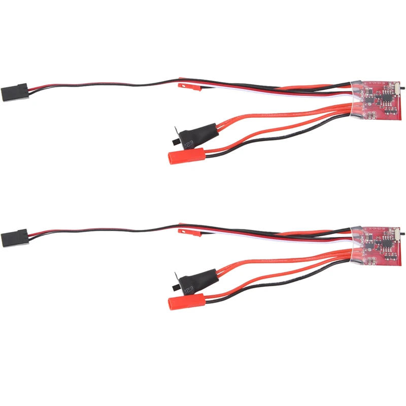 Controlador de velocidade do motor de duas vias para carro rc, 2 peças, esc, reverso, reverso, esc, para o barco, 1/16, 1/18, 1/24, 30a, esc