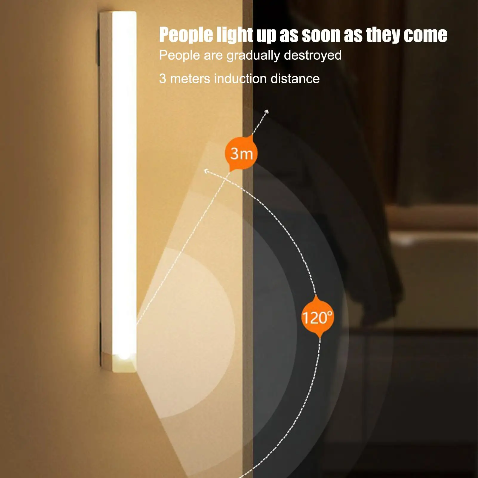 

Motion Sensor Light Indoor Motion Activated Light LED Strip Magnetic Rechargeable Nightlight Wireless Dimmable Lamp For Counter