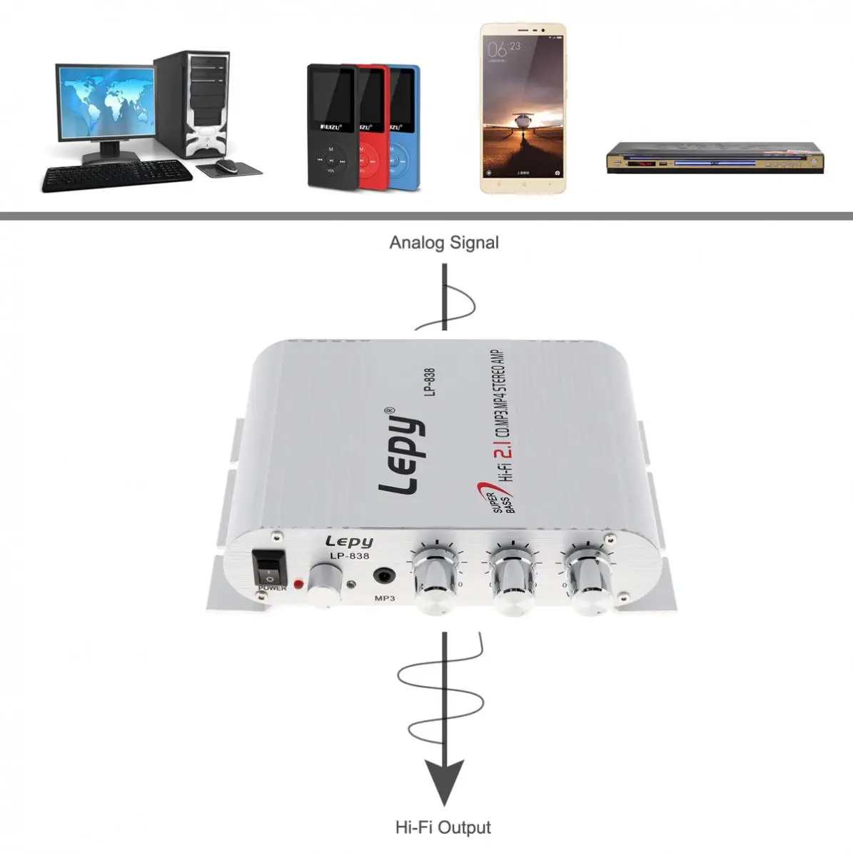 200 واط مكبرات الصوت سيارة 12 فولت 2CH البسيطة مرحبا فاي مكبر للصوت الداعم راديو MP3 ستيريو لسيارة دراجة نارية المنزل #6