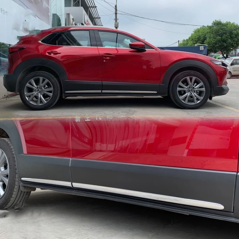 For Mazda Cx-30 Cx30 2020 2021 ABS carbonfiber Door Body Side Skirt Accent Moulding Sticker Trim Exterior Accessories