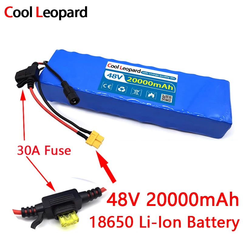 

18650 Lithium Battery 13S2P 48V 20Ah Battery 1000W Is Suitable For 48V Electric Scooter, With Built-In BMS And 54.6V2A Charger.