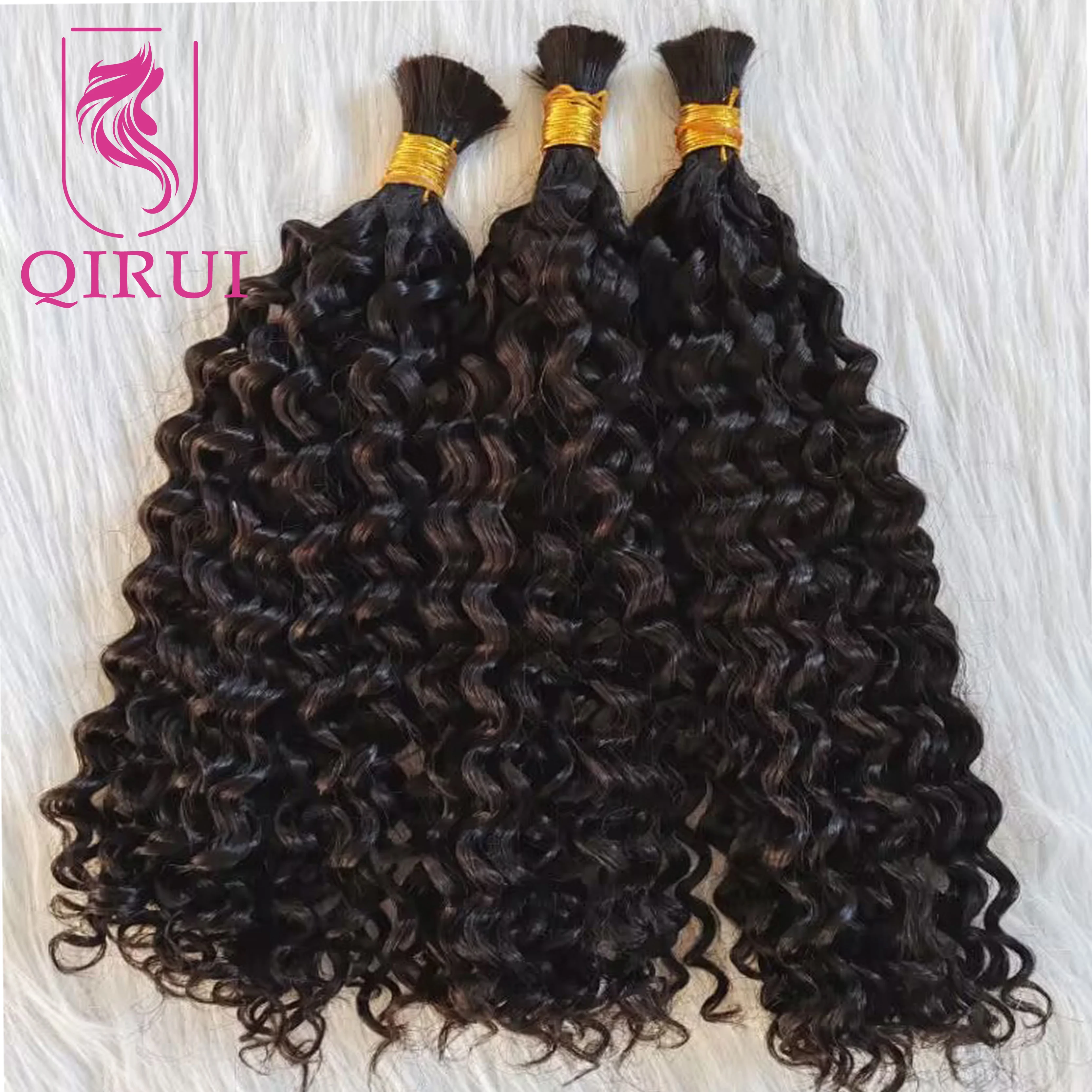 Water Wave Bulk Human Hair For Braiding Double Drawn Burmese Remy Knotless Hair Extensions Crochet Boho Braids Hair No Weft