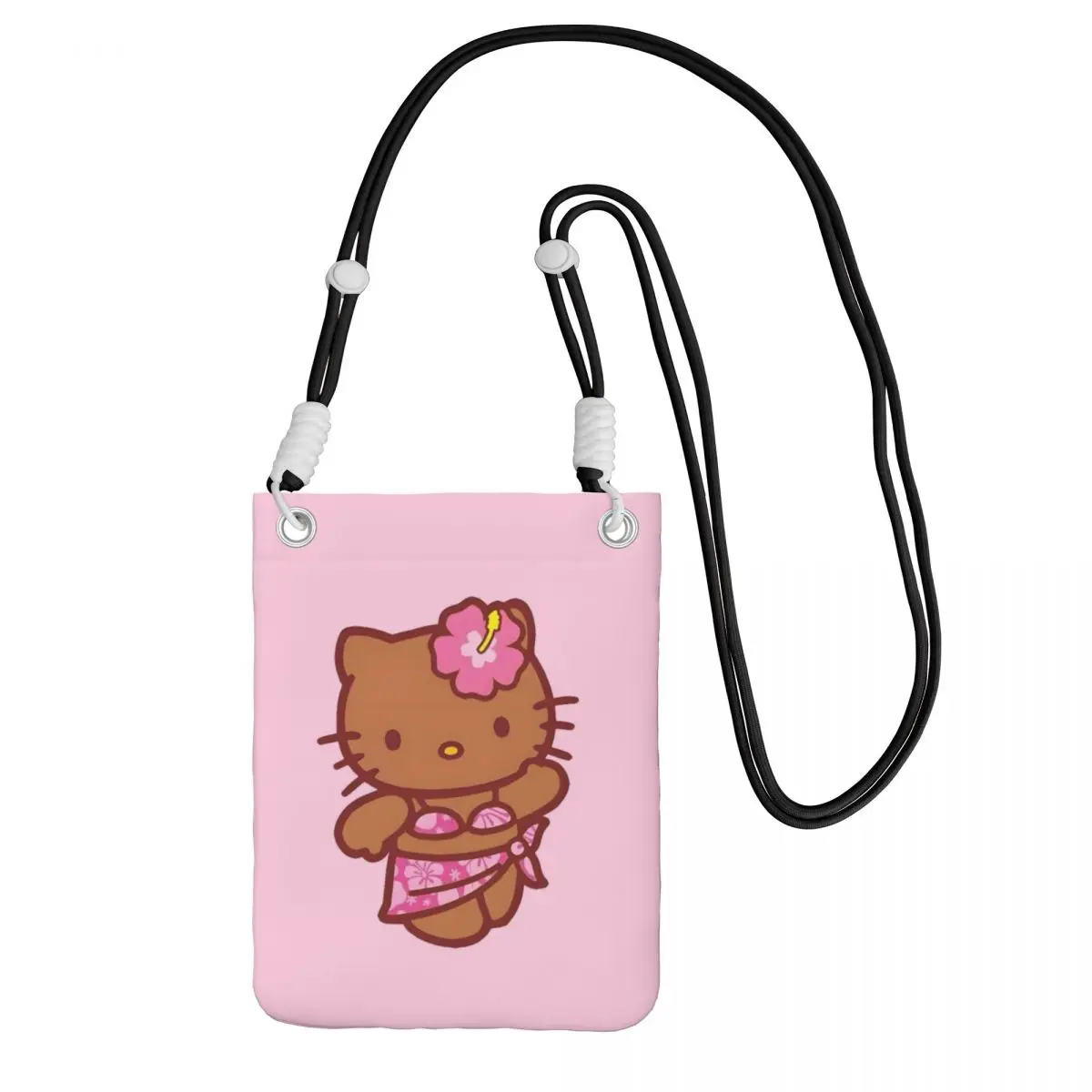 

Сумка для мобильного телефона «Hello Kitty» на заказ, диагональная женская и мужская сумка через плечо с персонажем мультфильма, регулируемая длина, прогулка