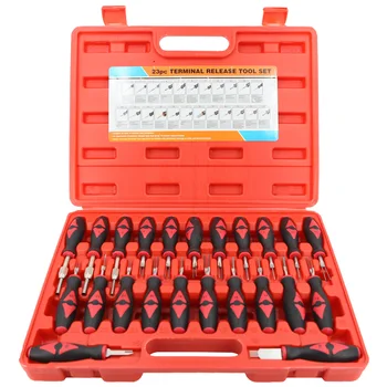 Ciężkie 23 szt. Usuwanie terminali samochodowych narzędzia do naprawy elektryczne złącze zaciskane ściągacz sworznia klucze wtyczka samochodowa ściągacze