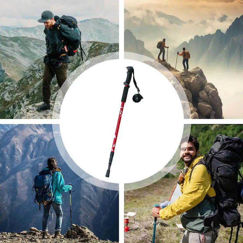 Trekking Stick Telescopic Walking Cane Anti Shock Stick Trekking Gear Portable Mobility Aid For Women Men Hiking Camping