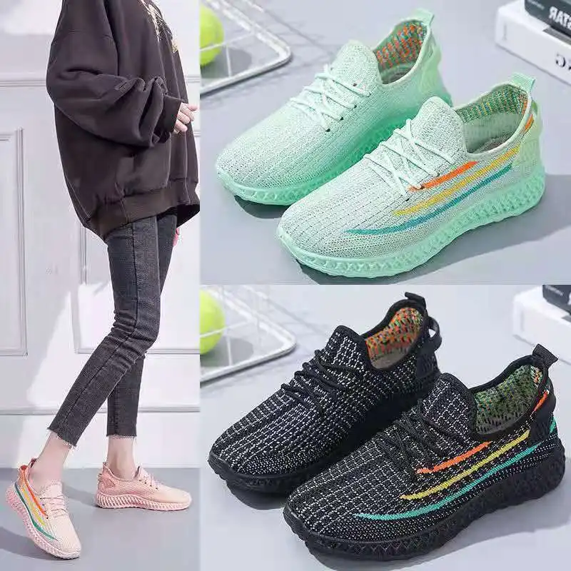 Buty damskie letnie tkane buty sportowe modne buty na co dzieล oddychajฤ
ce siatkowe buty kokosowe wszystkie mecze dla kobiet trampki2021