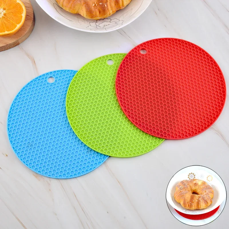Silicone Heat Insulation Mat Honeycomb Mat Hot Proof Waterproof Pot Bowl Water Coasters Thickened Heat Resistance