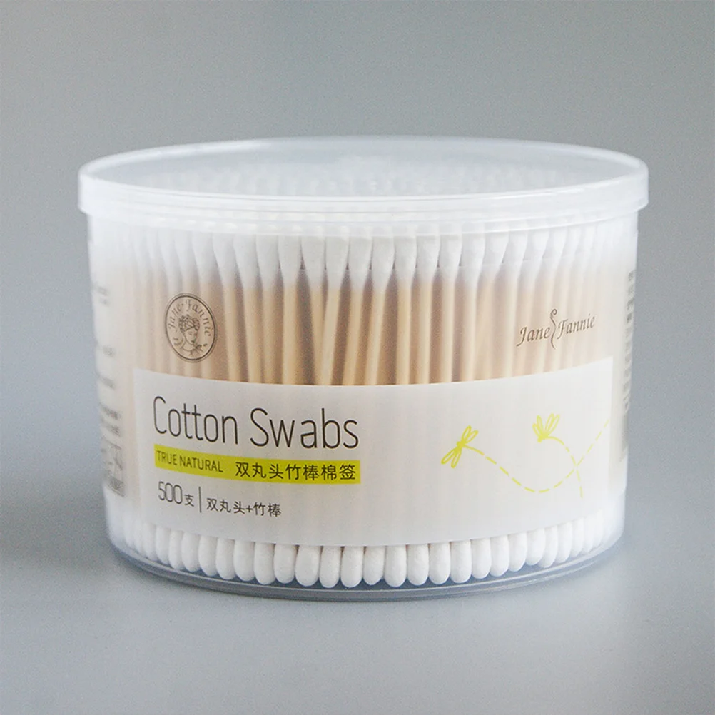 1 กล่อง 500PCS ไม้ไผ่ผ้าฝ้าย Swabs Multi-Purpose Double-HEAD Cotton Sticks เล็บ Eye แต่งหน้าถอดผ้าฝ้าย