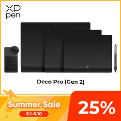 XPPen Deco Pro (Gen 2) Tableta gráfica World First 16K Niveles de presión X3 Pro Stylus Tableta de dibujo digital para dibujar diseño artístico