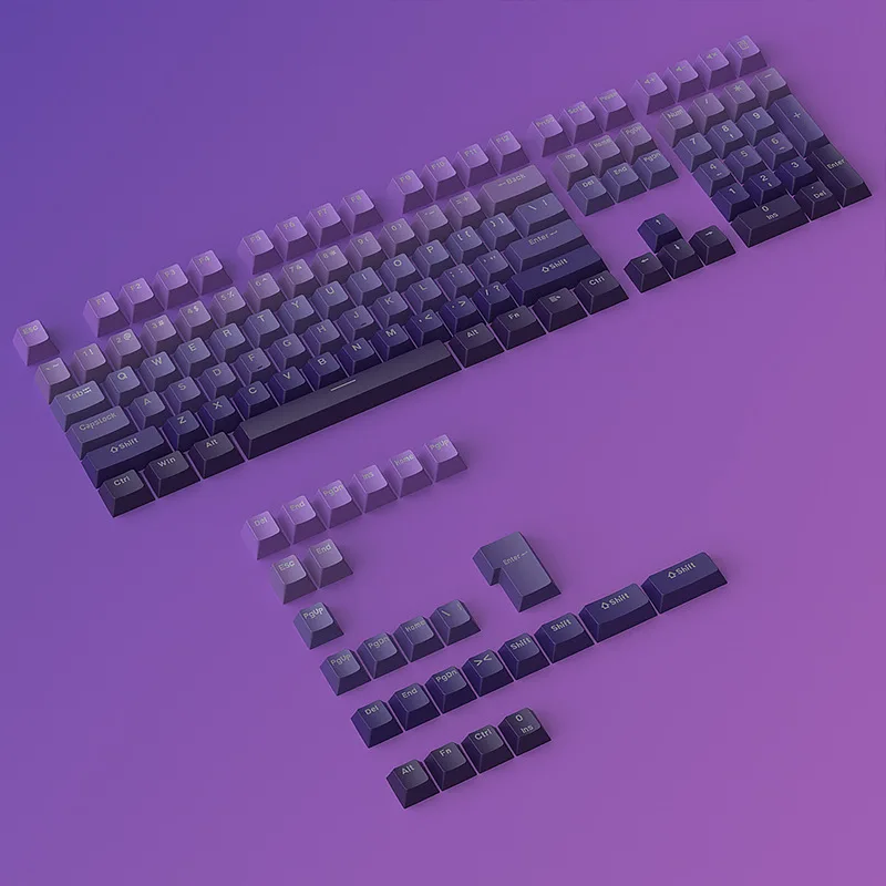 

Ziqi Donglai gradual change engraved luminous 134 mechanical keycap 2 color PBT injection molding 0EM height
