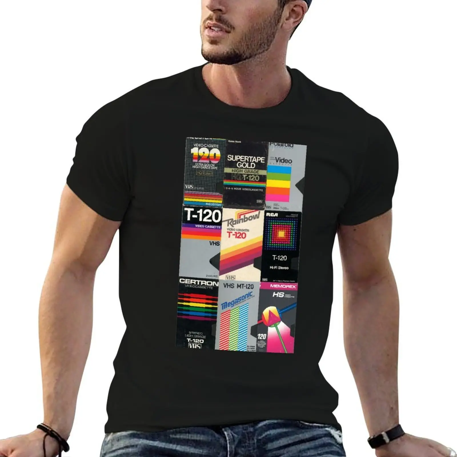 

VHS t t shirts oversize shirt casual T-Shirt t anime Covers man funny shirts cotton