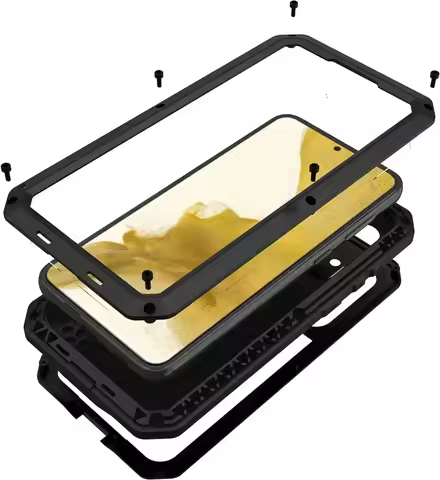 For Samsung S25 S24 S23 S22 S21 S20 Ultra Note 20 S10 S8 Plus Rugged Aluminum Alloy Metal Armor Case Heavy Duty Shockproof Cover